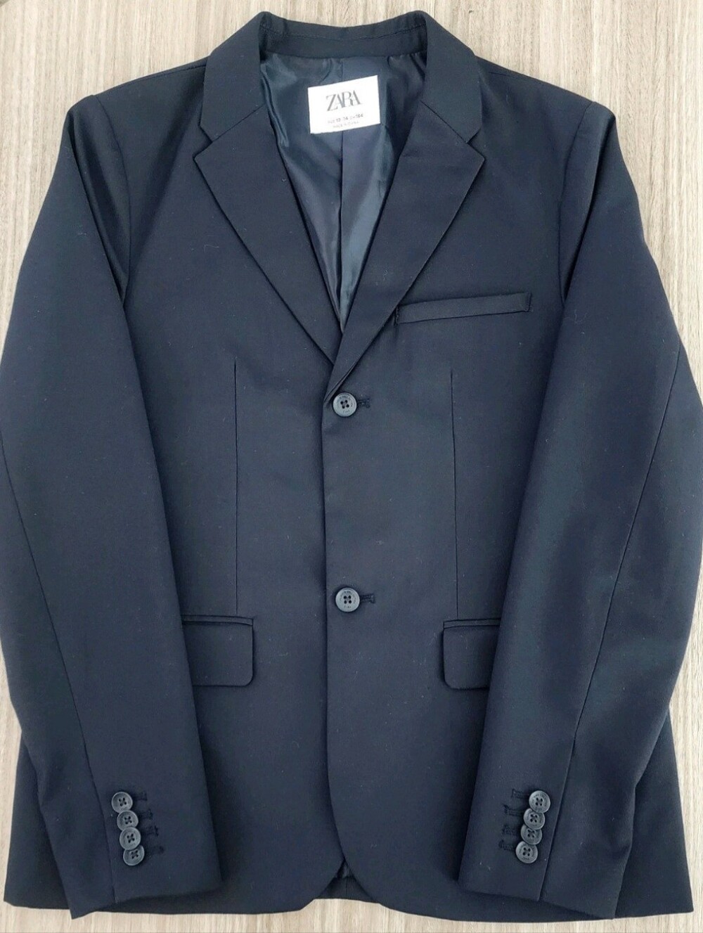 Zara Kids Boys Classic Navy Blue Tailored Suit Jacket Blazer - Size 13/14